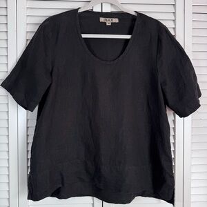 Flax Black Short Sleeve Tee